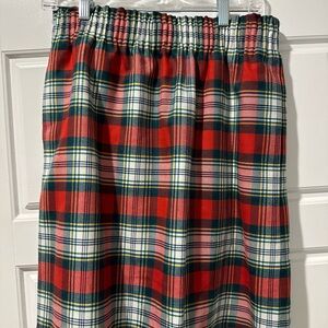 Jcrew Christmas plaid tartan red and green skirt size 6